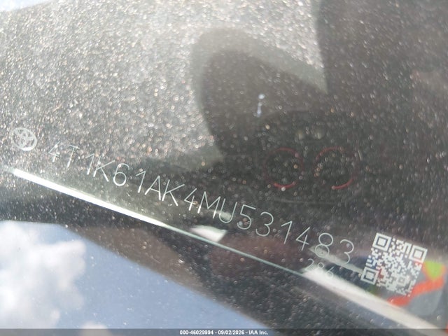 Продаж на аукціоні авто 2021 Toyota Camry Xse, vin: 4T1K61AK4MU531483, номер лоту: 46029994