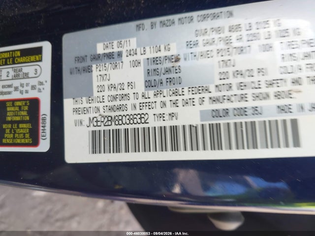 Aukcja sprzedaży 2011 Mazda Cx-7 I Sport, vin: JM3ER2BM8B0386362, numer aukcji: 46030053