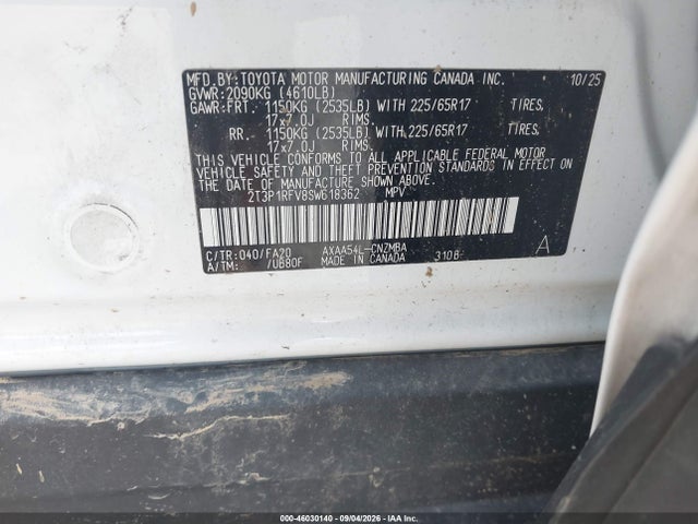 Продажа на аукционе авто 2025 Toyota Rav4 Xle, vin: 2T3P1RFV8SW618362, номер лота: 46030140
