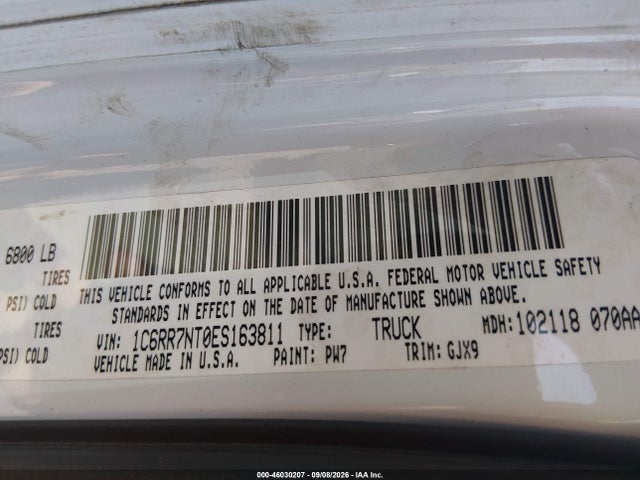46030207 :رقم المزاد ، 1C6RR7NT0ES163811 vin ، 2014 Ram 1500 Laramie مزاد بيع