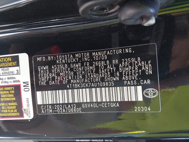 Aukcja sprzedaży 2010 Toyota Camry Se/le/xle, vin: 4T1BK3EK7AU109835, numer aukcji: 46030261