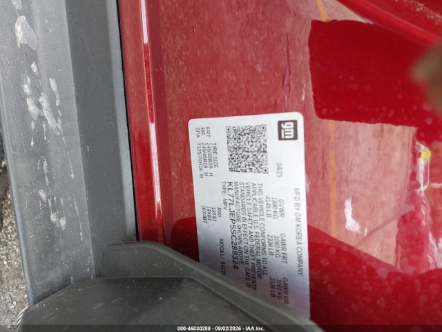 Aukcja sprzedaży 2025 Chevrolet Trax Fwd 2rs, vin: KL77LJEP5SC288324, numer aukcji: 46030288