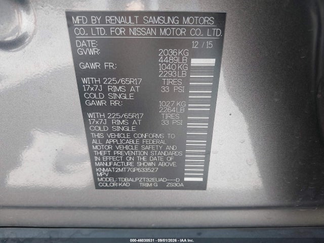 Nissan ROGUE S 2016 KNMAT2MT7GP633527 Image 9