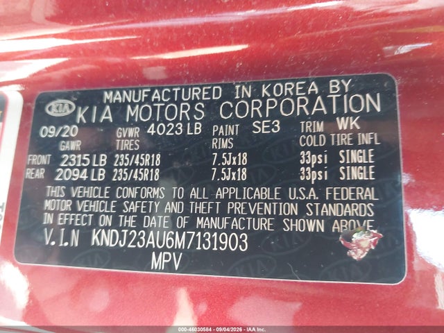 2021 Kia Soul X-line მანქანა იყიდება აუქციონზე, vin: KNDJ23AU6M7131903, აუქციონის ნომერი: 46030584