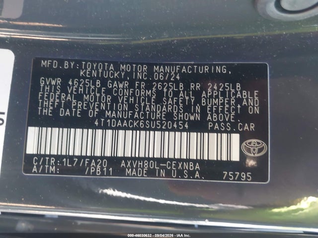 Продажа на аукционе авто 2025 Toyota Camry Le, vin: 4T1DAACK6SU520454, номер лота: 46030632