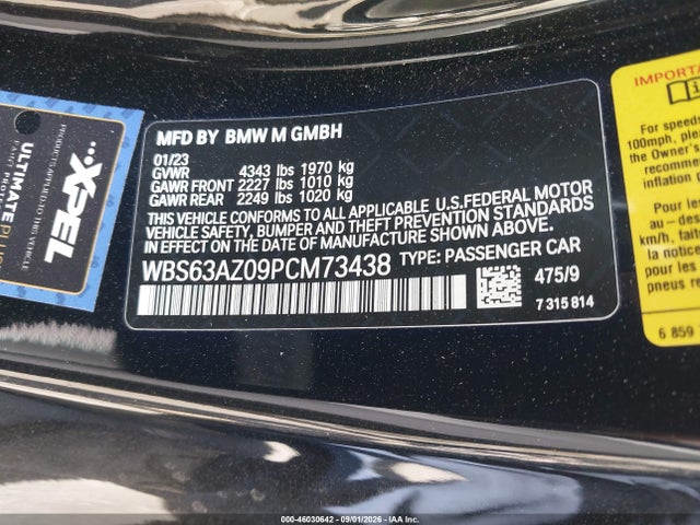 Продажа на аукционе авто 2023 Bmw M4 Csl, vin: WBS63AZ09PCM73438, номер лота: 46030642