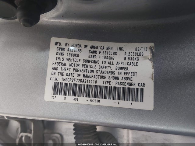 Продаж на аукціоні авто 2013 Honda Accord Ex, vin: 1HGCR2F72DA211110, номер лоту: 46030652