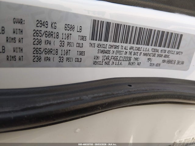 Продажа на аукционе авто 2018 Jeep Grand Cherokee Laredo E 4x4, vin: 1C4RJFAG6JC123336, номер лота: 46030705