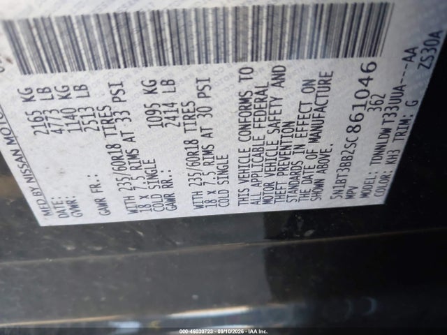 Продаж на аукціоні авто 2025 Nissan Rogue Sv Intelligent Awd, vin: 5N1BT3BB2SC861046, номер лоту: 46030723