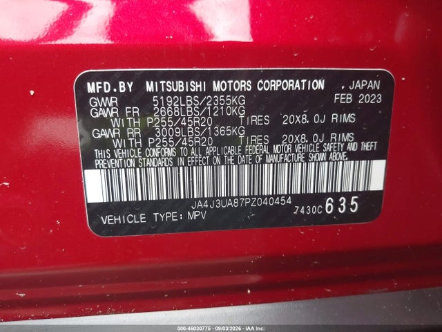 Продажа на аукционе авто 2023 Mitsubishi Outlander Se 2.5 2wd/se Black Edition 2wd/se Special Edition 2wd, vin: JA4J3UA87PZ040454, номер лота: 46030775