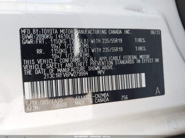 Aukcja sprzedaży 2023 Toyota Rav4 Xle Premium, vin: 2T3C1RFV6PW279994, numer aukcji: 46030802