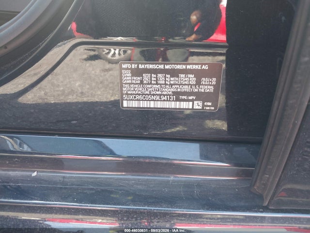 2022 Bmw X5 Xdrive40i მანქანა იყიდება აუქციონზე, vin: 5UXCR6C05N9L94131, აუქციონის ნომერი: 46030831