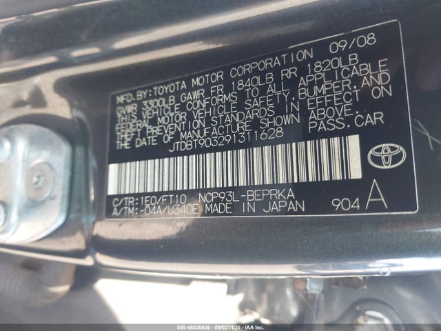 Продаж на аукціоні авто 2009 Toyota Yaris S, vin: JTDBT903291311628, номер лоту: 46030856