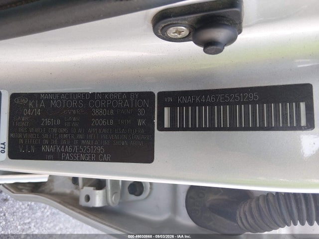 Продажа на аукционе авто 2014 Kia Forte Lx, vin: KNAFK4A67E5251295, номер лота: 46030868