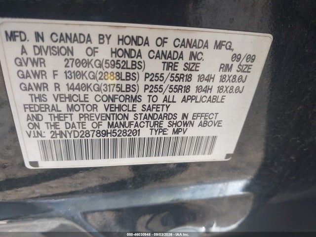 Aukcja sprzedaży 2009 Acura Mdx Sport Package, vin: 2HNYD28789H528201, numer aukcji: 46030948