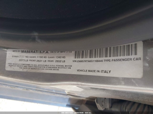 Maserati Ghibli S Q4 2016 ZAM57RTA6G1168445 Image 9
