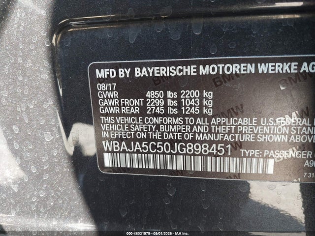 BMW 530I 2018 WBAJA5C50JG898451 Image 9