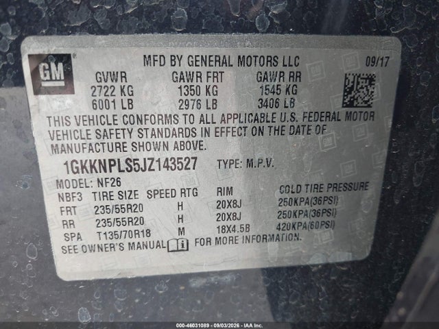 1GKKNPLS5JZ143527 GMC Acadia Denali