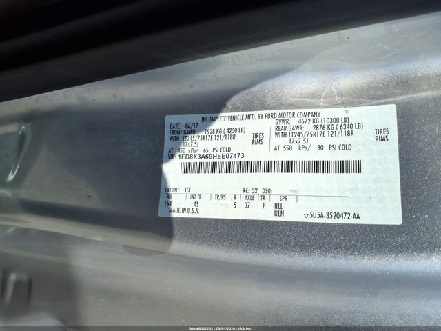 2017 Ford F-350 Xl მანქანა იყიდება აუქციონზე, vin: 1FD8X3A69HEE07473, აუქციონის ნომერი: 46031232