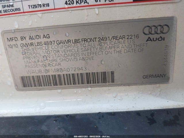 Продаж на аукціоні авто 2011 Audi A3 2.0 Tdi Premium, vin: WAUBJBFM8BA072943, номер лоту: 46031283