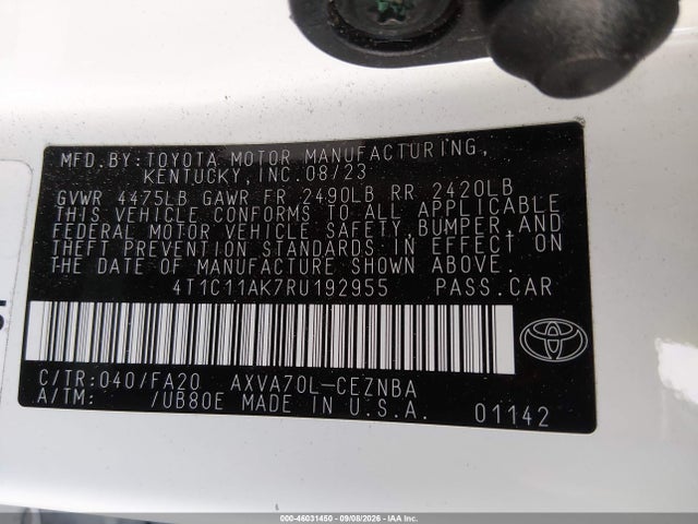 4T1C11AK7RU192955 Toyota CAMRY LE