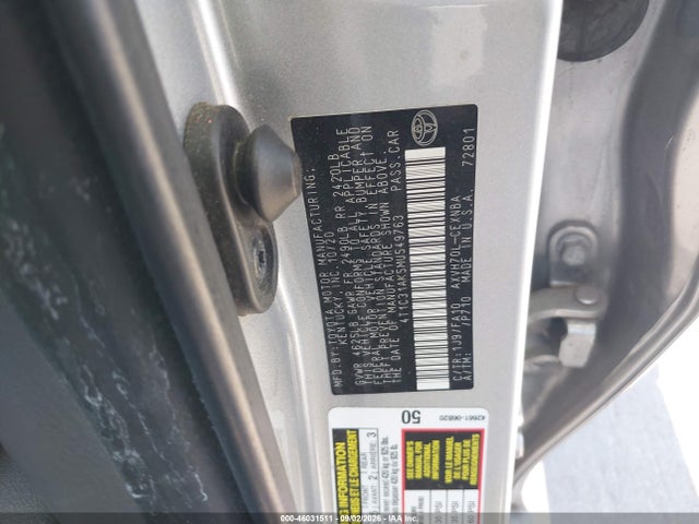46031511 :رقم المزاد ، 4T1C31AK5MU549763 vin ، 2021 Toyota Camry Le Hybrid مزاد بيع