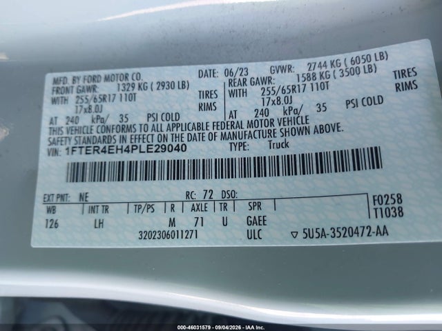 Ford RANGER XL 2023 1FTER4EH4PLE29040 Image 4