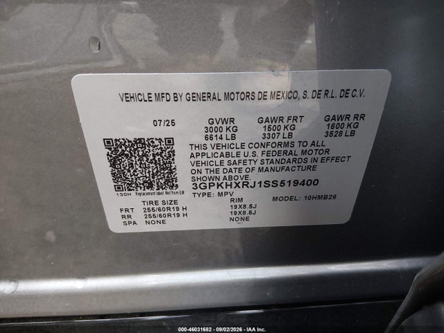 Продаж на аукціоні авто 2025 Honda Prologue Touring, vin: 3GPKHXRJ1SS519400, номер лоту: 46031682