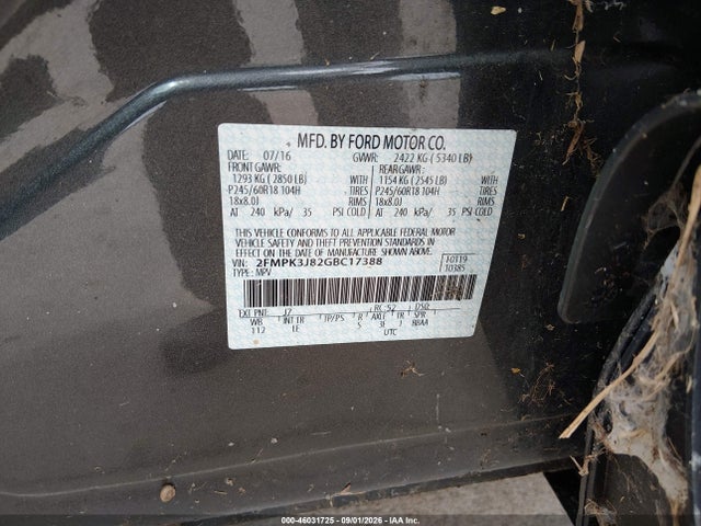 2FMPK3J82GBC17388 Ford EDGE SEL