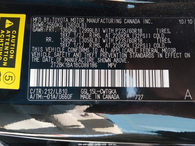 Продажа на аукционе авто 2011 Lexus Rx 350, vin: 2T2BK1BA1BC088186, номер лота: 46032020