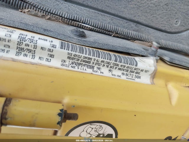 Продаж на аукціоні авто 2000 Jeep Wrangler Se, vin: 1J4FA29P5YP783686, номер лоту: 46032079