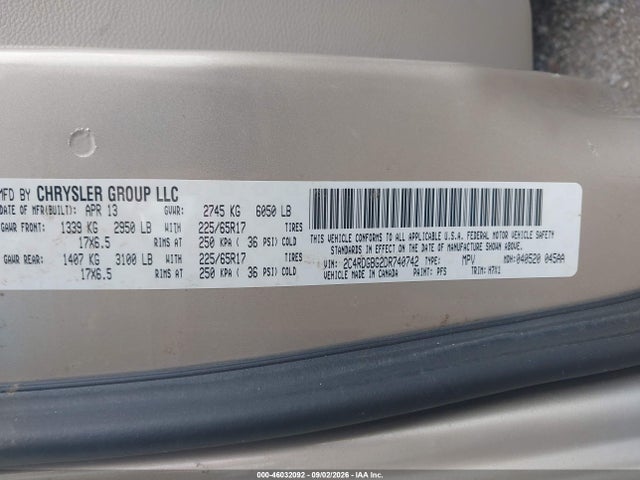 Продаж на аукціоні авто 2013 Dodge Grand Caravan Se, vin: 2C4RDGBG2DR740742, номер лоту: 46032092