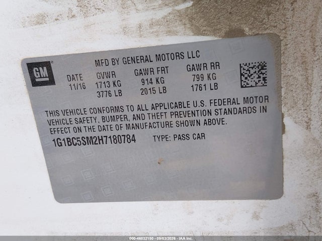 Chevrolet Cruze Ls Auto 2017 1G1BC5SM2H7180784 Image 9
