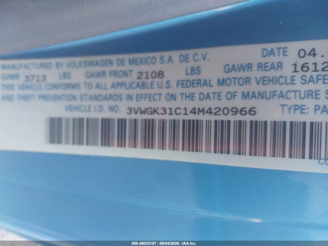 Aukcja sprzedaży 2004 Volkswagen New Beetle Coupe, vin: 3VWGK31C14M420966, numer aukcji: 46032197