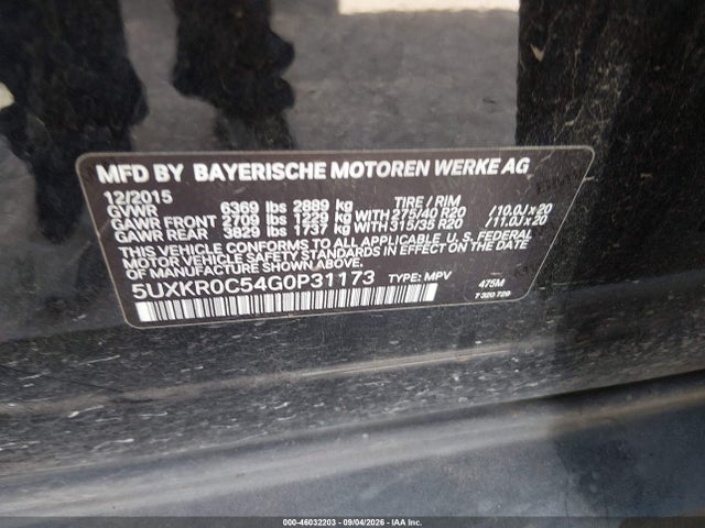 Продажа на аукционе авто 2016 Bmw X5 Xdrive35i, vin: 5UXKR0C54G0P31173, номер лота: 46032203