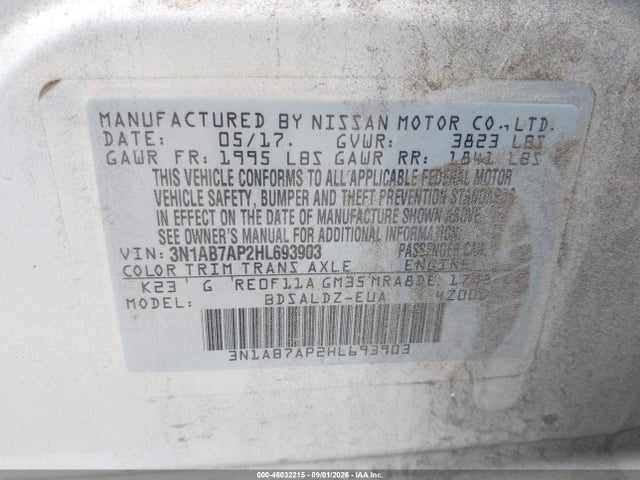 3N1AB7AP2HL693903 Nissan SENTRA SV