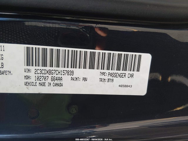 Продаж на аукціоні авто 2012 Dodge Charger Se, vin: 2C3CDXBG7CH157839, номер лоту: 46032267