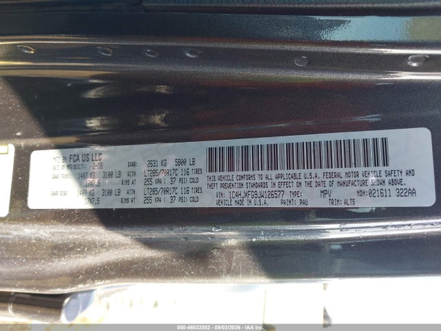 2018 Jeep Wrangler Unlimited Rubicon 4x4 მანქანა იყიდება აუქციონზე, vin: 1C4HJXFG9JW126577, აუქციონის ნომერი: 46032302