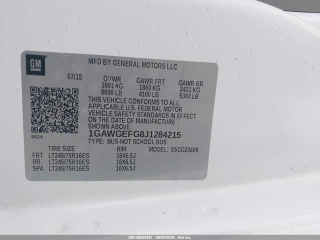 Chevrolet Express 2500 Ls 2018 1GAWGEFG8J1284215 Image 9