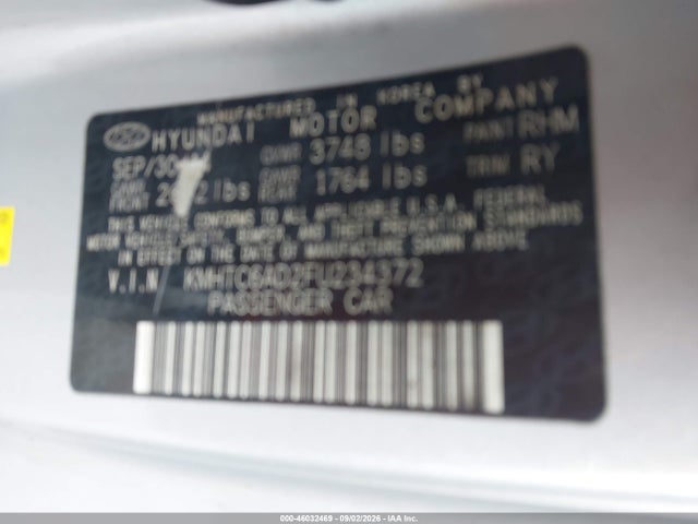 2015 Hyundai Veloster მანქანა იყიდება აუქციონზე, vin: KMHTC6AD2FU234372, აუქციონის ნომერი: 46032469