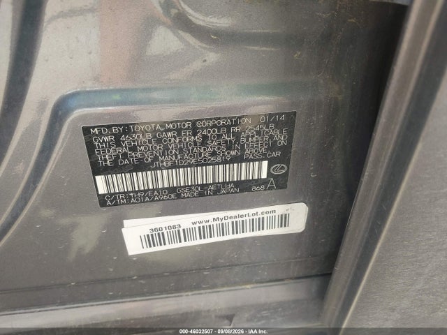 Продажа на аукционе авто 2014 Lexus Is 250, vin: JTHBF1D29E5025819, номер лота: 46032507