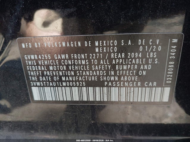 Продаж на аукціоні авто 2020 Volkswagen Golf Gti 2.0t Autobahn/2.0t S/2.0t Se, vin: 3VW5T7AU1LM005925, номер лоту: 46032559