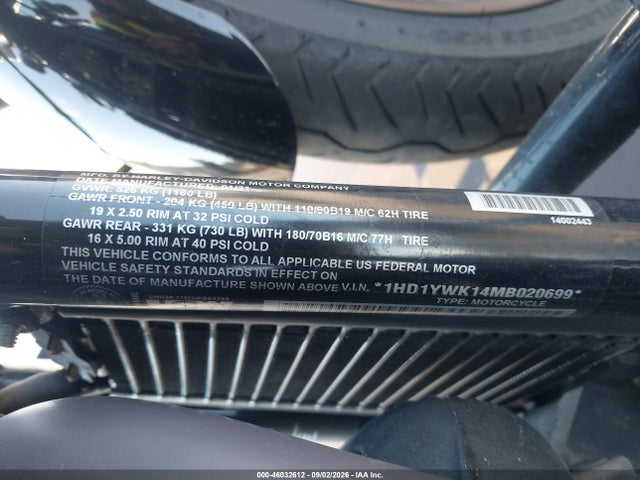 Aukcja sprzedaży 2021 Harley-davidson Fxlrs, vin: 1HD1YWK14MB020699, numer aukcji: 46032612