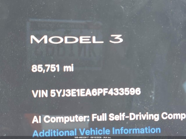 Tesla Model 3 Rear-wheel Drive 2023 5YJ3E1EA6PF433596 Image 9