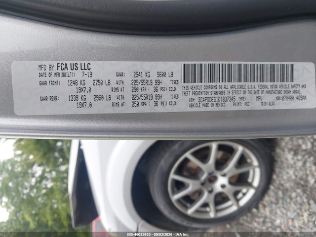 Продаж на аукціоні авто 2019 Dodge Journey Gt Awd, vin: 3C4PDDEG1KT837345, номер лоту: 46032630