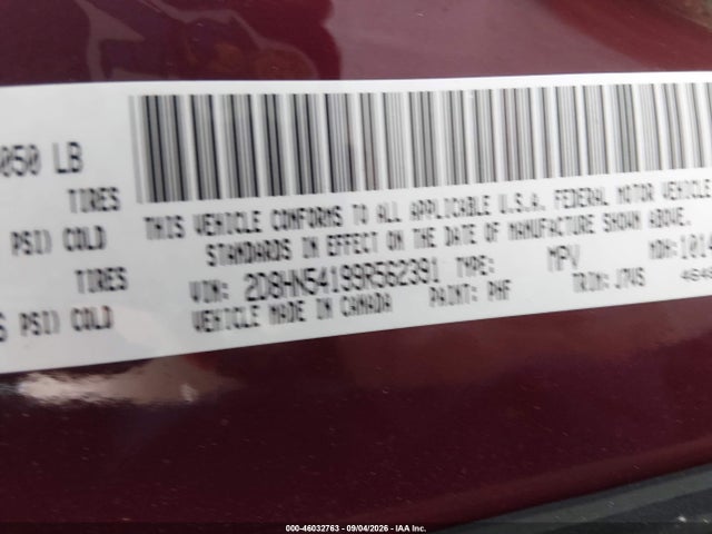 2009 Dodge Grand Caravan Sxt მანქანა იყიდება აუქციონზე, vin: 2D8HN54199R562391, აუქციონის ნომერი: 46032763