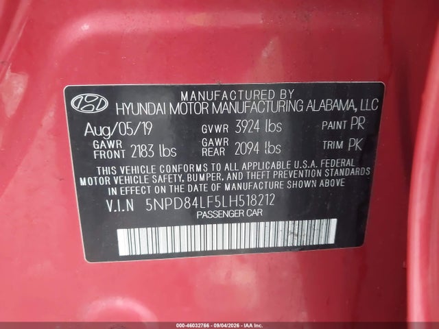 Aukcja sprzedaży 2020 Hyundai Elantra Value Edition, vin: 5NPD84LF5LH518212, numer aukcji: 46032766