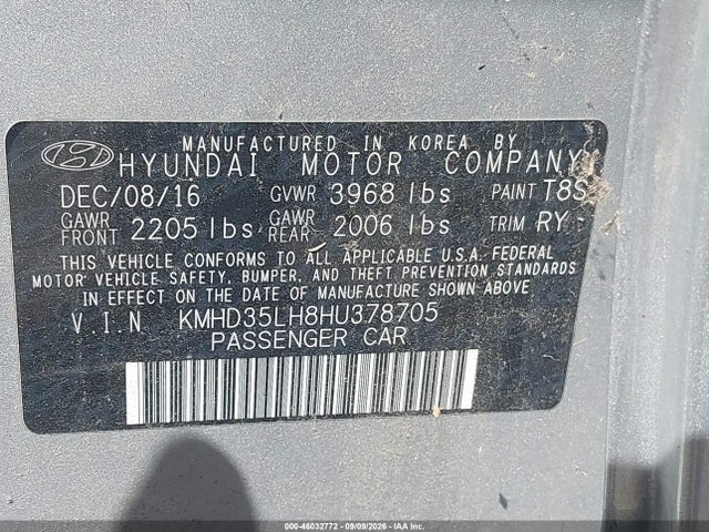 Продаж на аукціоні авто 2017 Hyundai Elantra Gt, vin: KMHD35LH8HU378705, номер лоту: 46032772