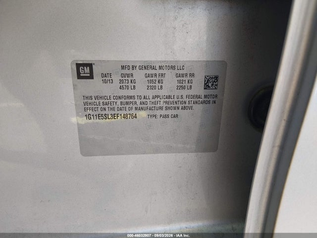 Продаж на аукціоні авто 2014 Chevrolet Malibu 2lt, vin: 1G11E5SL3EF148764, номер лоту: 46032907