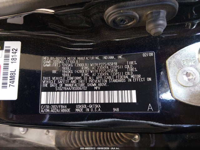 Aukcja sprzedaży 2008 Toyota Sequoia Sr5 5.7l V8, vin: 5TDZY64A78S006702, numer aukcji: 46032912